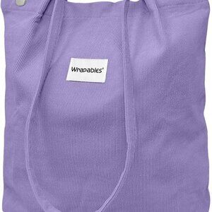 Corduroy Tote Bag, Casual Everyday Shoulder Handbag